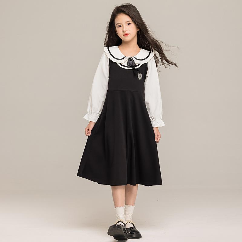 ワンピース ガールズ キッズ 子供服 長袖 プリンセススタイル Aライン ポリエステル 春秋 中学生 小学生 120cm 130cm 140cm 150cm 160cm 170cm