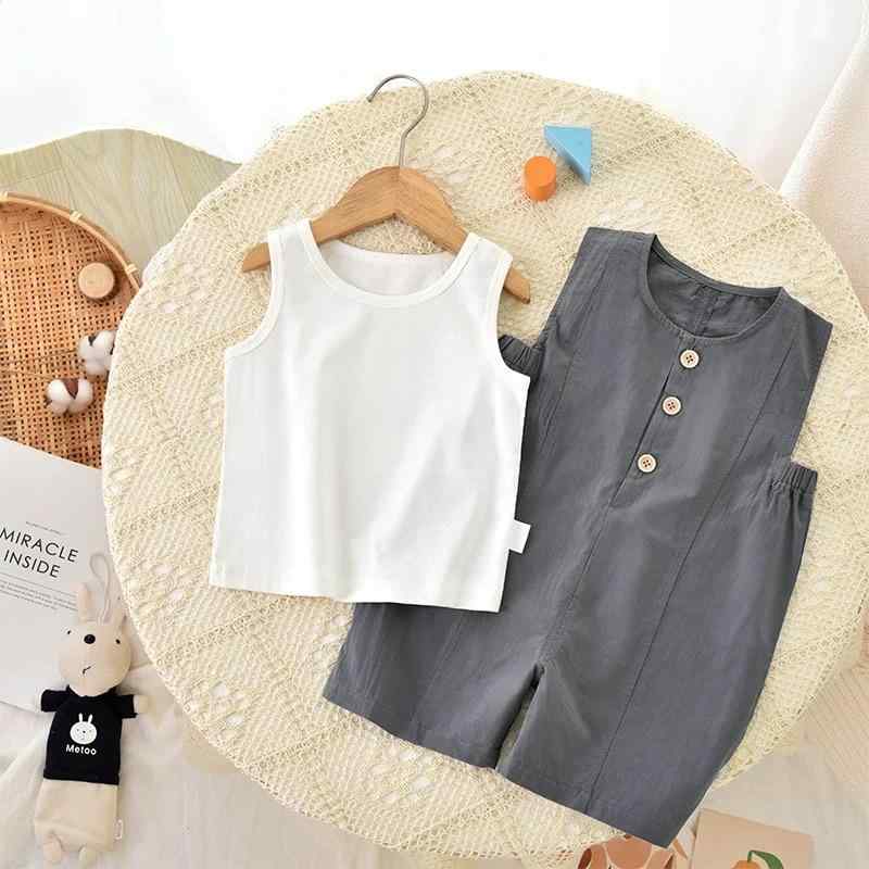 ベビー服 男女兼用 ベビー サロペット セットアップ 薄手 半袖 短パン 上下セット 韓国風 かわいい 深グレー イエロー系 コットン 春夏