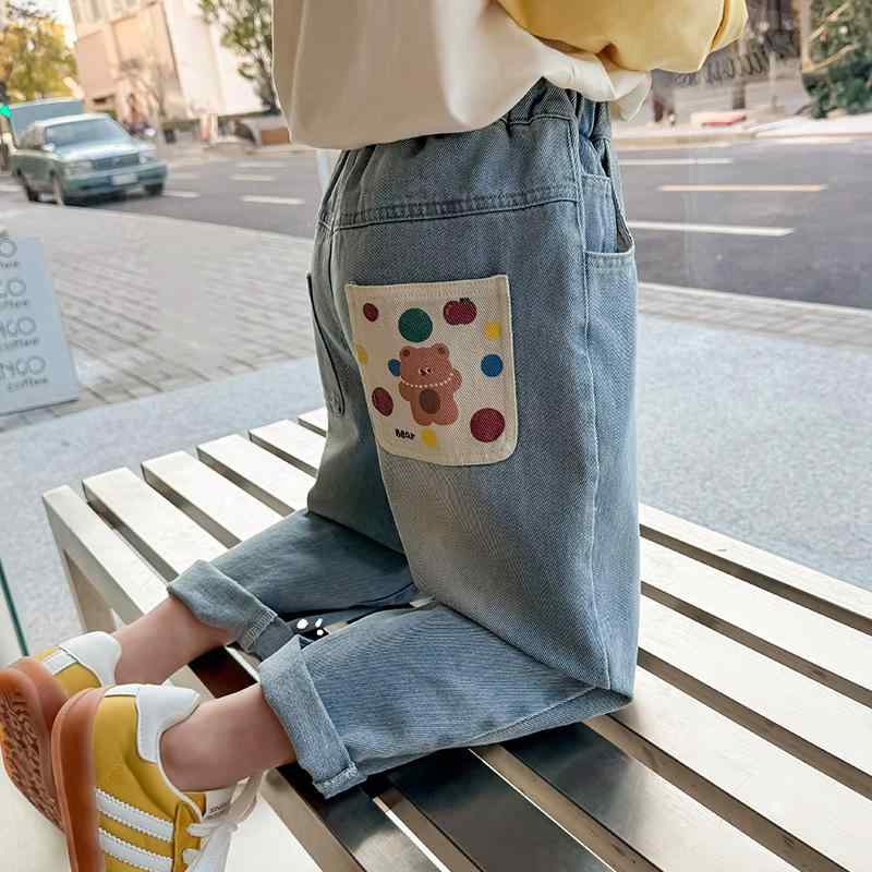 子供服 デニムパンツ 女の子 春秋 コットン 水玉 ドット柄 ロングパンツ 普段着 通学着 90cm 100cm 110cm 120cm 130cm 140cm