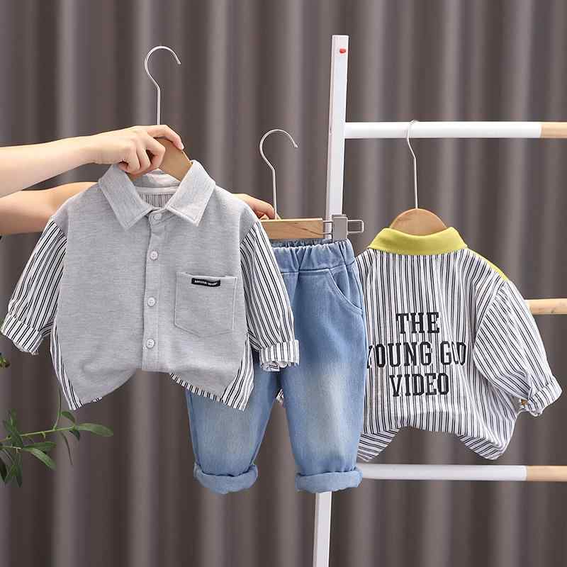 子供用セットアップ 長袖シャツ パンツ 上下セット 春秋 80cm 90cm 100cm 110cm 120cm 綿 かわいい ボーイズ ガールズ 幼児 ベビー 1歳 2歳 3歳 グレー 黄色