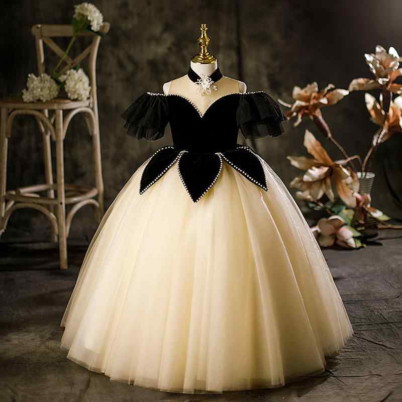 子供用フォーマルドレス ガールズ プリンセスワンピース パフスリーブ ピアノ発表会 演奏会 結婚式 パーティー 春夏秋冬|Tanzan