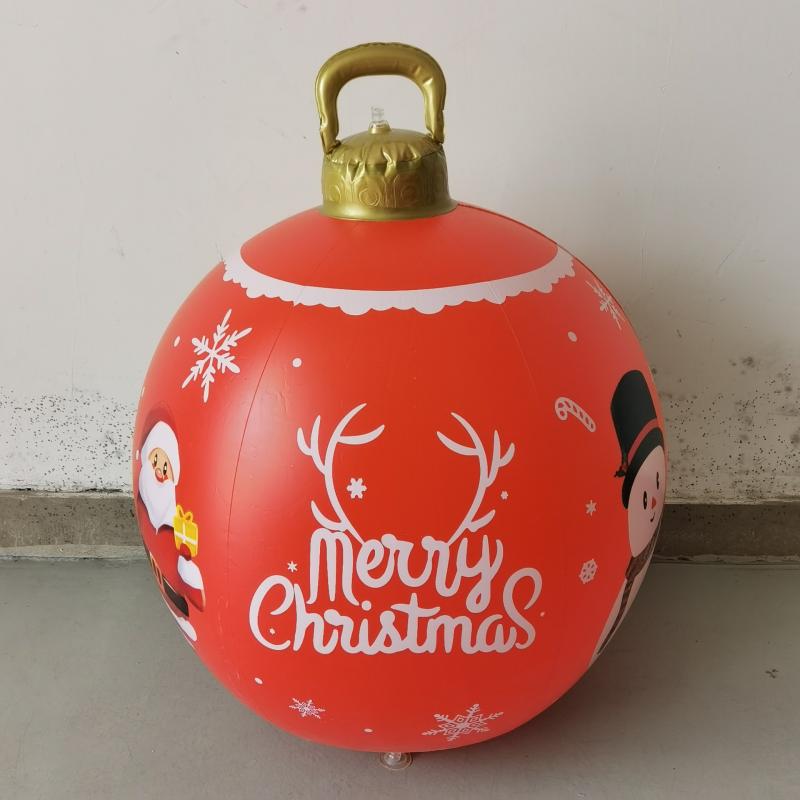 クリスマス オーナメント PVC 庭 デコレーション ボール パーティー イベント 装飾 玩具 30cm グリーン レッド ゴールド シルバー ブルー スノーフレーク 雪だるま画像