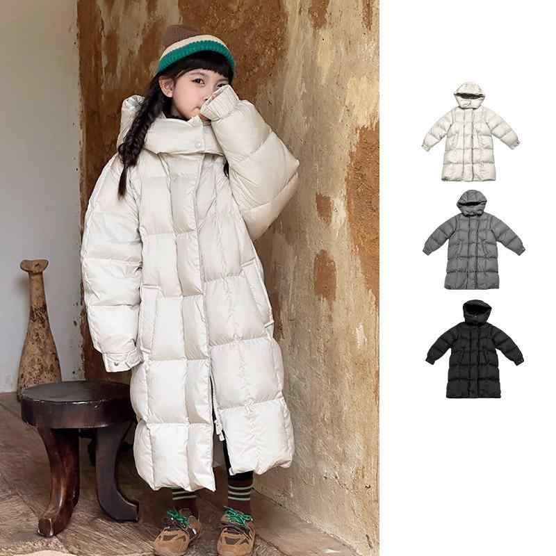 小わっぱ服 落ち込む上衣 ガールズ ボーイズ ロング丈 アウター 白落ち込む 親子コーデ 心地よい 防寒 90珊 100珊 110珊 120珊 130珊 140珊 150珊 160珊 黒いこと 薄墨色 白いこと コート・ジャケット-キッズファッション