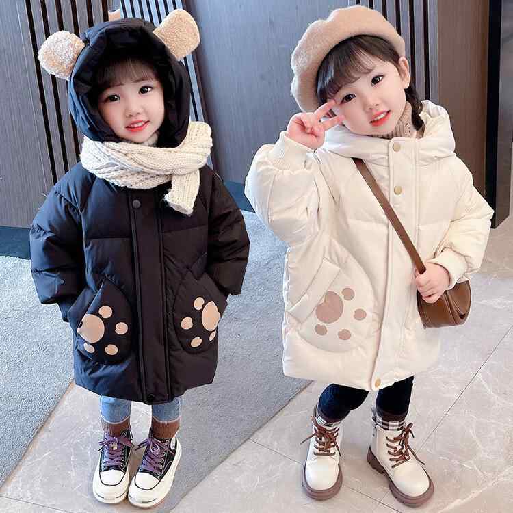 子供服 ダウンジャケット ガールズ 秋冬 中綿入り ロング丈 白ダウン かわいい 女の子 アウター 80cm 90cm 100cm 110cm 120cm 130cm|Tanzan