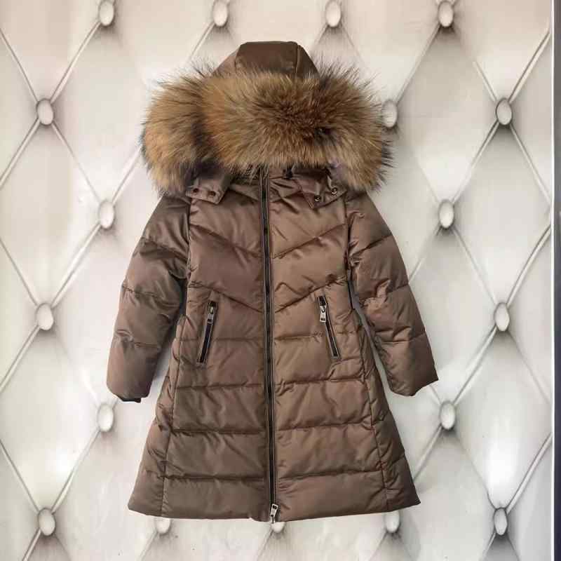 子供服 ガールズ 中綿入りジャケット かわいい フード付き 白ダックダウン アウター ロング丈 秋冬 110cm 120cm 130cm 140cm 150cm 160cm 普段使い 防寒 あったか 暖かい ブラック カーキ ネイビー