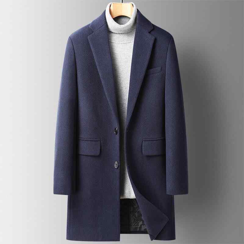 コート 男性用 ウールコート ビジネス カジュアル ミドル丈 厚手 紳士服 無地 40代 50代 冬