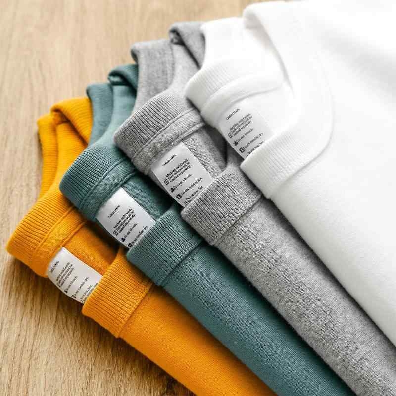 Tシャツ メンズ 男性用 長袖 厚手 新疆綿100% 無地 クルーネック カットソー トップス インナー カジュアル ルーズフィット 白 黒 グレー ピンク系 秋冬