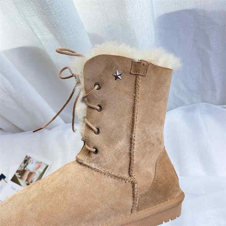 雪地ブーツ レディース 2way ムートンブーツ スノーブーツ 暖かい 防滑 厚底 フラットヒール ラウンドトゥ 本革 シープスキン 秋冬 黒 茶色 グレー ピンク|Tanzan