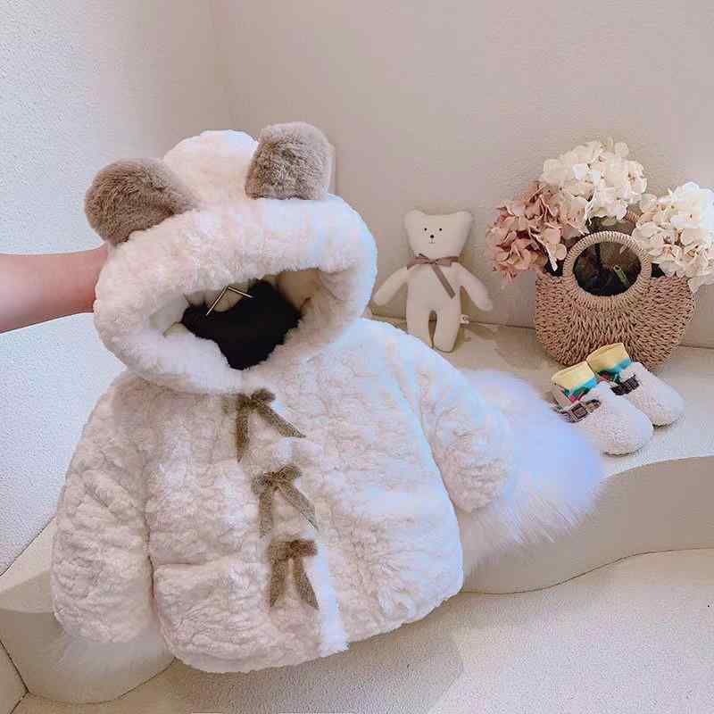 子供服 アウター 女の子 厚手ボアジャケット かわいい 裏起毛 フード付き コート ガールズ 冬 ピンク系 ホワイト系 80cm 90cm 100cm 110cm 120cm 130cm