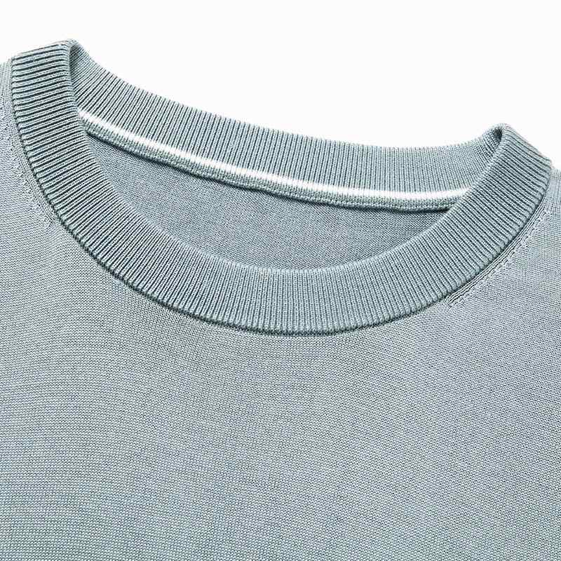 Tシャツ メンズ 男性用 シルク100% 桑蚕糸 ニット 半袖 薄手 無地 トップス サマーニット カットソー 紳士服 リブ裾 春夏 秋 薄手 普段使い
