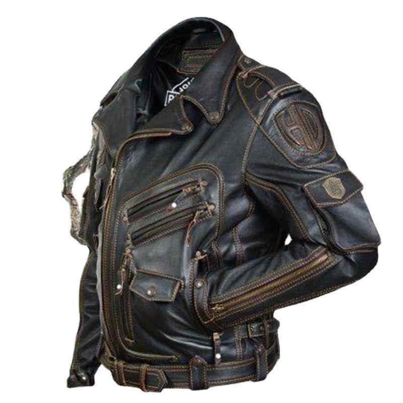 レザージャケット 男性用 ライダースジャケット バイカージャケット ジップアップ ブルゾン ゆったりサイズ ブラック