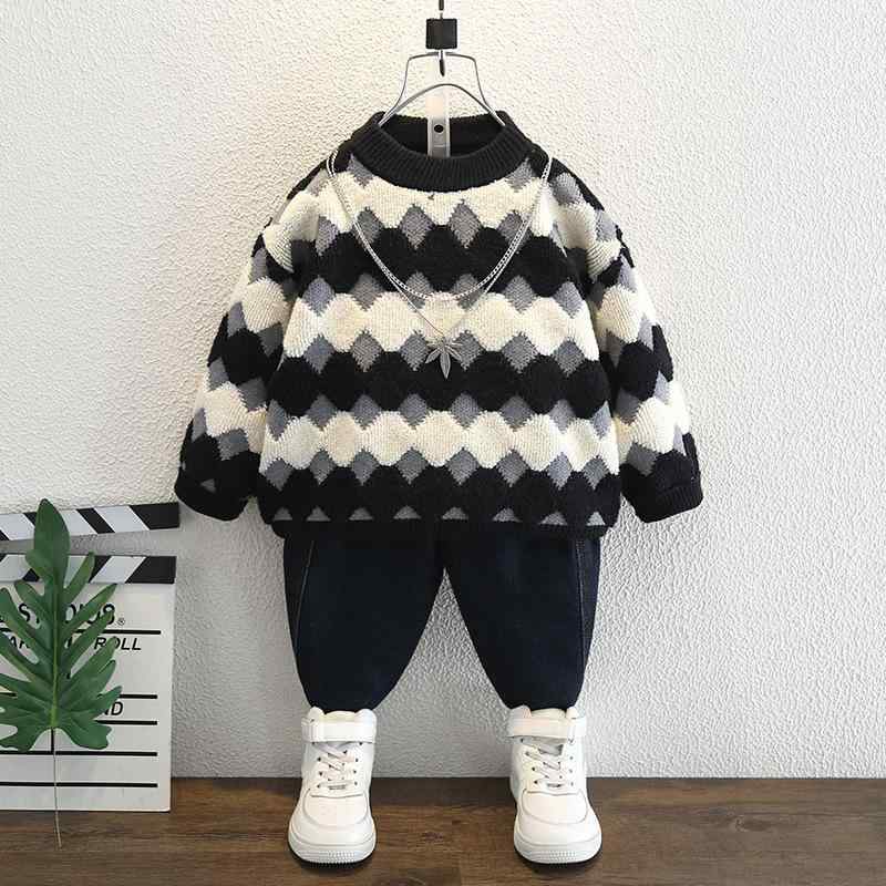 子供用ニット 秋冬 男の子 トップス 厚手 綿100% 長袖 丸首 プルオーバー 90cm 100cm 110cm 120cm 130cm 140cm 150cm