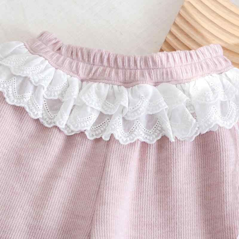 キッズ セットアップ かわいい ウサギ耳 レース パーカー パンツ 上下セット 綿混紡 ピンク系 幼児 普段着 4,968円