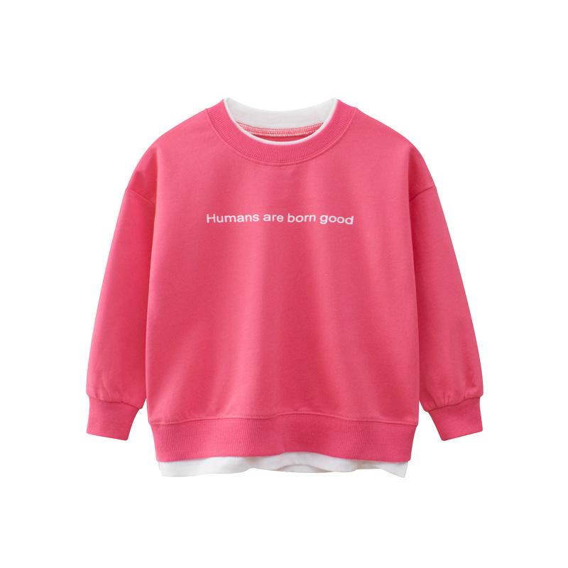 キッズ トレーナー 女の子 トップス 韓国風 子供服 カジュアル 重ね着風 春秋 長袖 カットソー 90cm 100cm 110cm 120cm 130cm 140cm 綿100％ 普段着