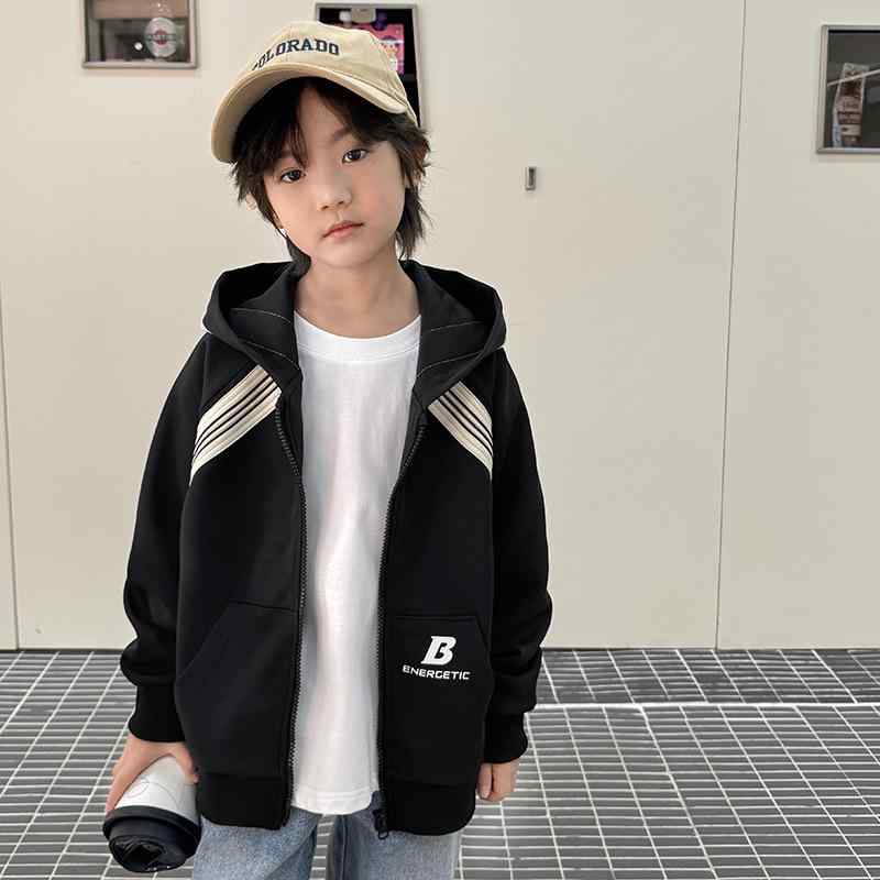 キッズ 男の子 パーカー ジップアップ スウェット カーディガン 長袖 ボーイズ 子供服 トップス アウター 秋服 グレー 黒 紺 無地 ストライプ 110cm 120cm 130cm 140cm 150cm 160cm 170cm