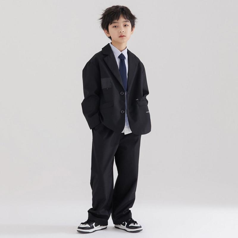 子供用スーツ 春秋 男の子 フォーマル パンツスーツ 上下セット 長袖 ストライプ柄 120cm 130cm 140cm 150cm 160cm 170cm 180cm
