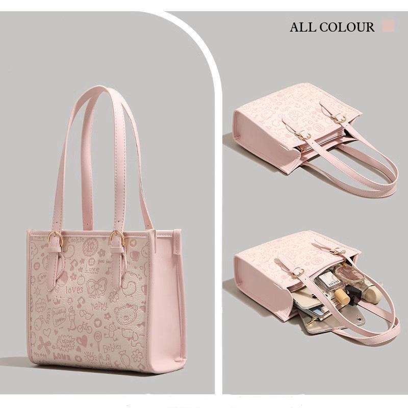 バッグ レディース カートゥーン かわいい ハンドバッグ トレンド ショルダーバッグ 斜めがけ PU 春夏 ピンク系