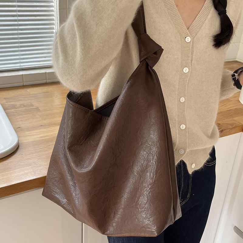 トートバッグ レディース 秋冬 通勤 大容量 PU レザー ショルダーバッグ 肩掛け 鞄 カバン シンプル ブラック ブラウン