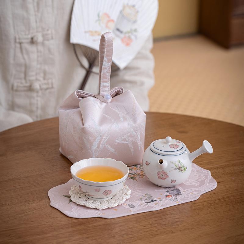茶器 ティーポット 湯呑み セット 陶器 蝶 花柄 新中式 急須 茶こし付き ポータブル 旅行用 7,949円