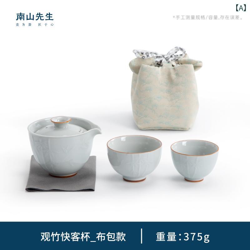 茶器 携帯用茶器セット 陶器 急須 湯呑み 2客 アウトドア キャンプ 旅行 ティーセット モダン ミニマリスト スタイル 8,451円