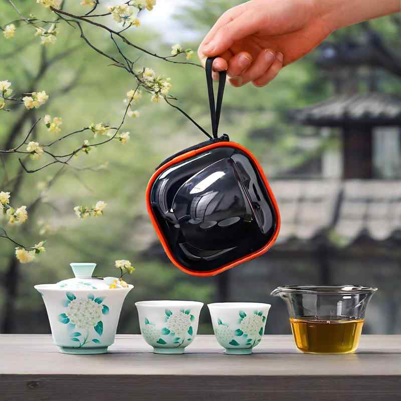 茶器 春色 グラデーション 携帯型 旅する 茶器仕掛ける 白磁 急須 湯呑み 2客 アウトドア 余暇 ティーセット アウトドア-その他