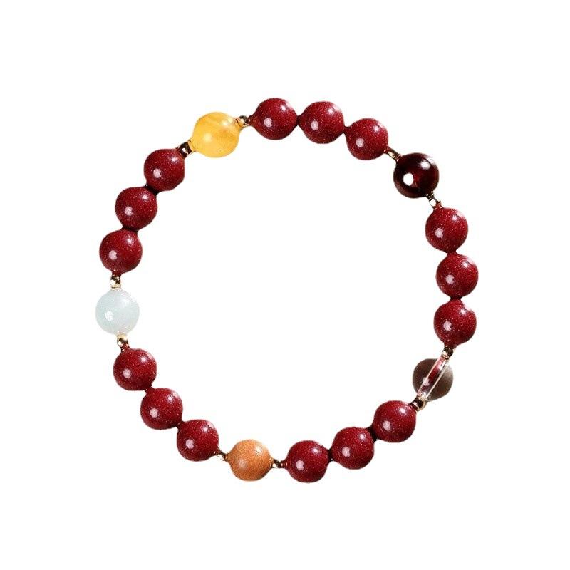 ブレスレット レディース 女性用 朱砂 紫金砂 多宝 5行 6mm 8mm 10mm ハンドメイド アクセサリー 男女兼用
