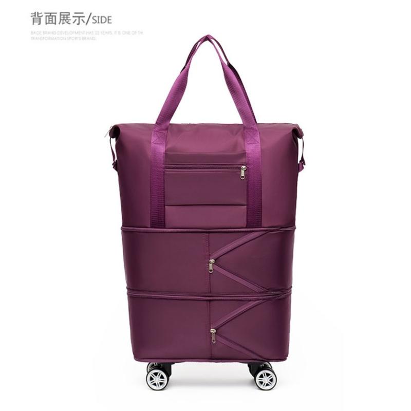 旅行バッグ レディース メンズ キャリーバッグ 大容量 折りたたみ ショッピングバッグ 鞄 カバン トラベルバッグ キャスター付き 無地 パープル ブラック ピンク ブルー グレー