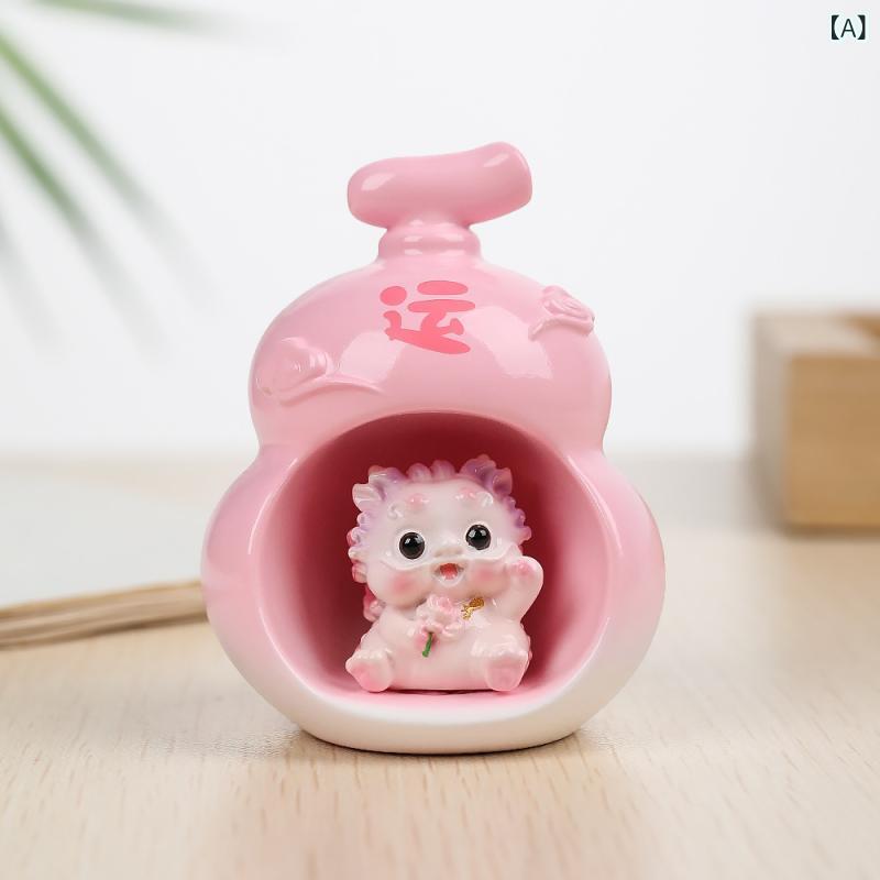置物 縁起物 樹脂工芸品 かわいい 貔貅(ヒキュウ) 瓢箪(ひょうたん) 中国風 インテリア ホームデコレーション 開運 ギフト A款好運自來 B款福禄双全 C款招財進宝 D款万事順意｜Tanzan