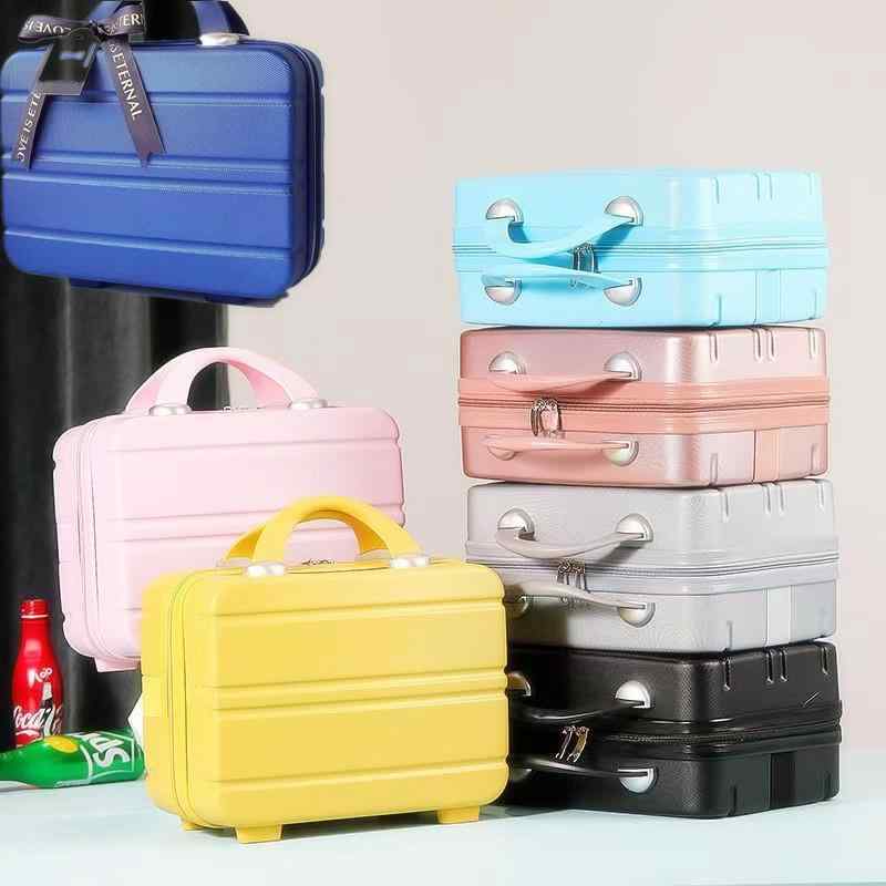 スーツケース レディース ミニコスメボックス 旅行収納ボックス 化粧品 持ち運び 傷防止 防水 ABS素材 キャリーバッグ 黄色 黒色 ライトグレー ピンク系 スカイブルー ローズゴールド ブルー