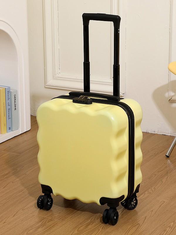 キッズ トランク 18インチ キャリーケース 静音キャスター付き PC製 耐摩耗性 旅行用 黄色 黒 白 水色 紫 ピンク グリーン