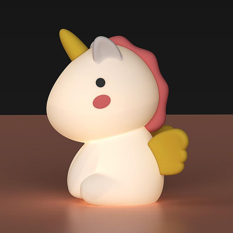 小夜灯 子供部屋 USB充電式 かわいい シリコン製 LEDライト ベッドサイド ランプ 七色 授乳灯 常夜灯
