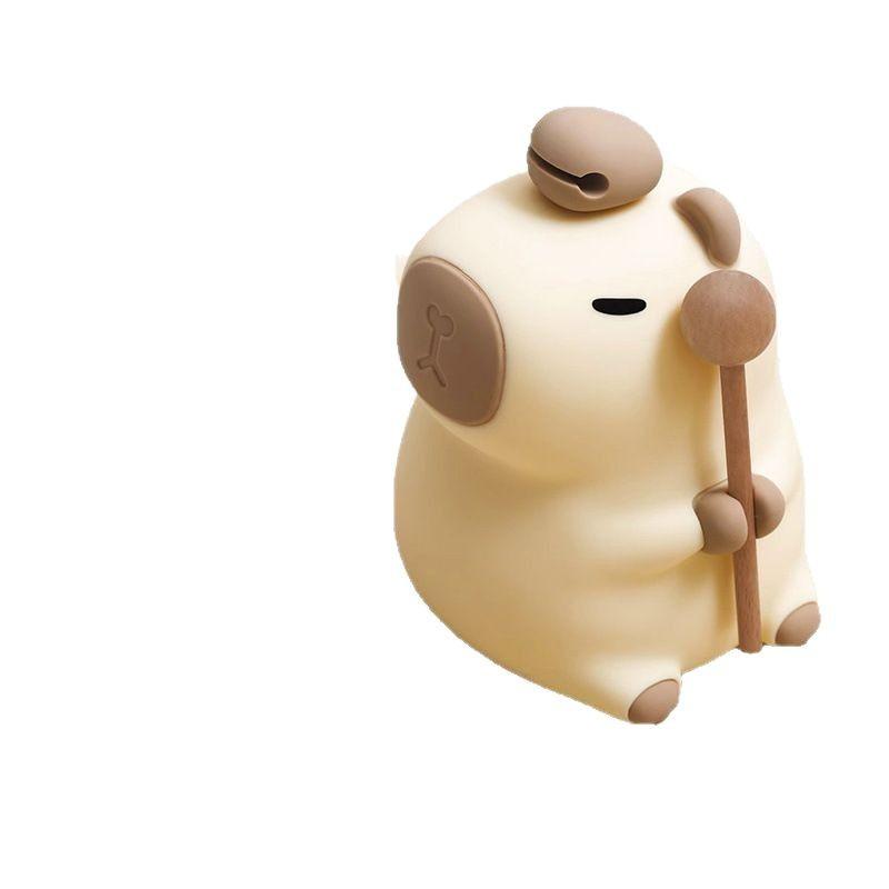 小夜灯 レディース かわいい カピバラ ライト 置き型 卓上 デスクライト ベッドサイドランプ シリコン製 USB充電式