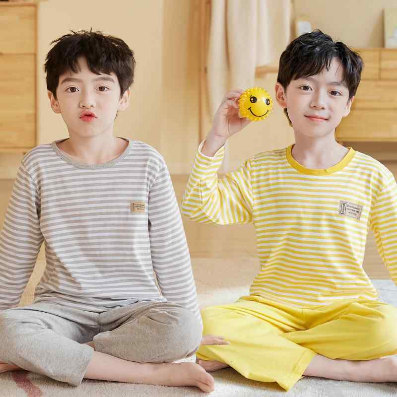 子供用パジャマ 上下セット 男の子 綿100% 長袖 ボーイズ ルームウェア 春秋 薄手 ストライプ アニマル柄 110cm 120cm 130cm 140cm 150cm 160cm