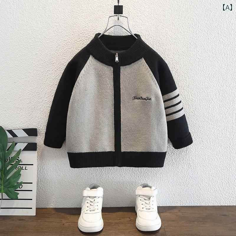 ニットカーディガン 男の子 キッズ 子供服 春秋 トップス ニット アウター ラップカーディガン 綿 長袖 90cm 100cm 110cm 120cm 130cm 140cm 150cm