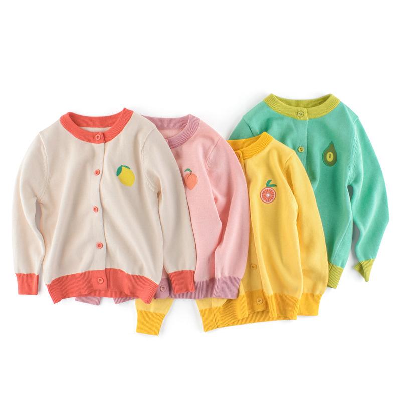 ニットカーディガン 女の子 ベビー キッズ 子供服 コットン 長袖 ニットセーター 丸首 カーディガン トップス 羽織り 秋冬