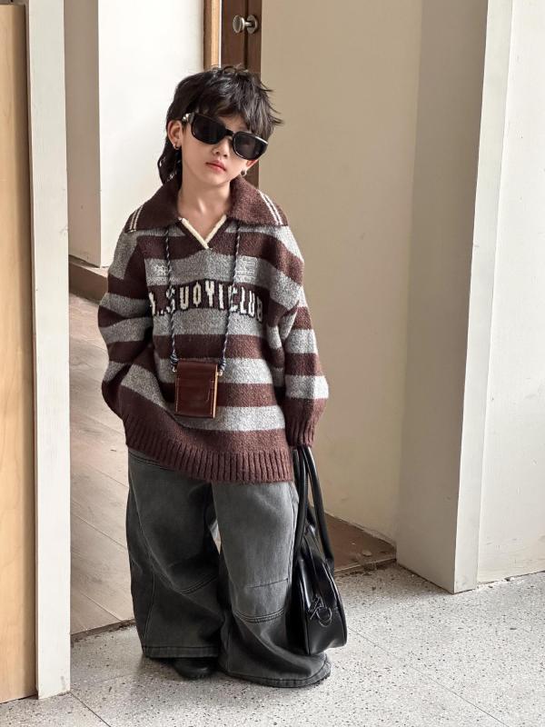ニット キッズ ボーイズ 長袖 トップス 秋冬 男の子 子供服 セーター 普段着 通園 通学 90 100 110 120 130 140 150cm