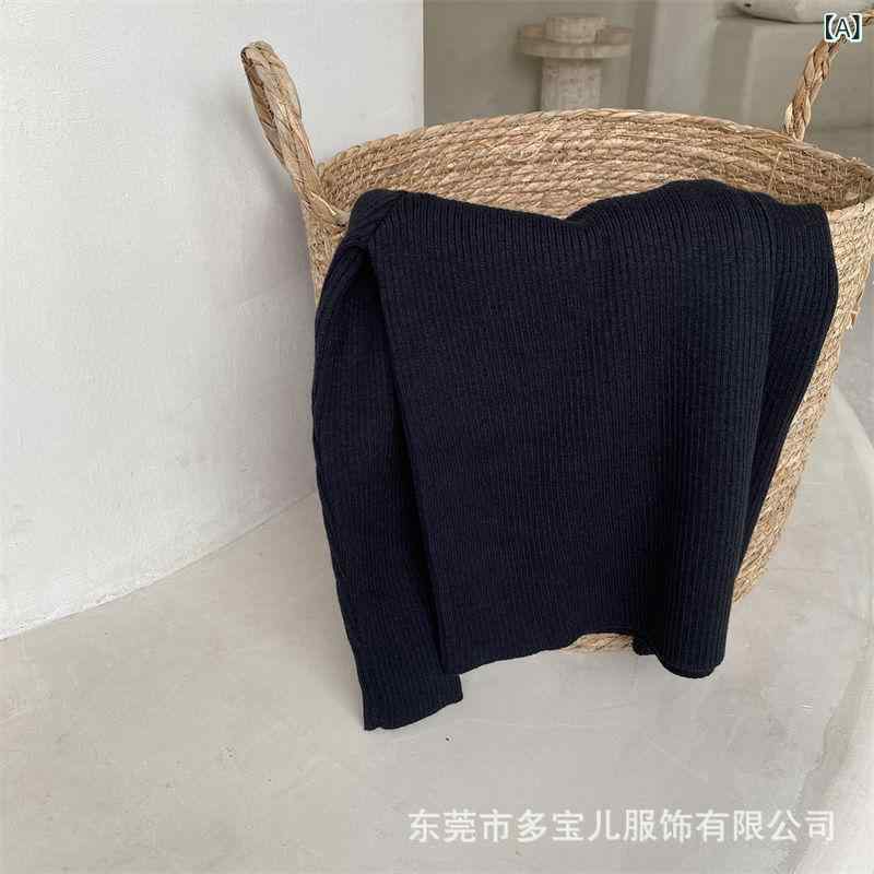 ニット キッズ 子供用 男女兼用 韓国風 高弾性 柔らかい 春秋冬 ニットトップス セーター カットソー 長袖 半高襟 無地 普段着 80cm 90cm 100cm 110cm 120cm 130cm 140cm 150cm