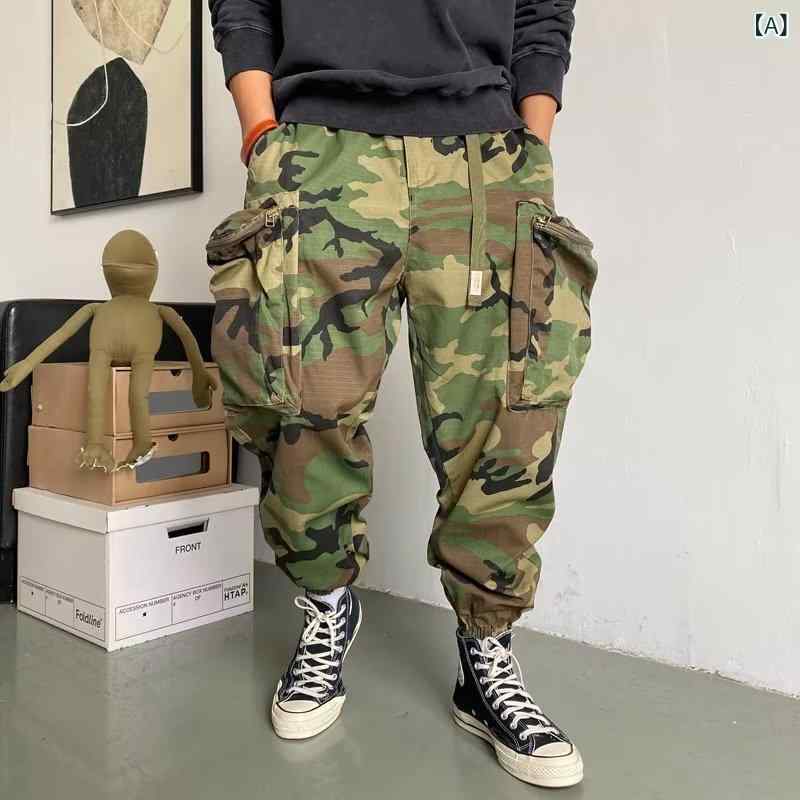 カーゴパンツ メンズ 迷彩柄 ストレート ワークパンツ ミリタリー ズボン ボトムス カジュアル ゆったり アウトドア 春夏