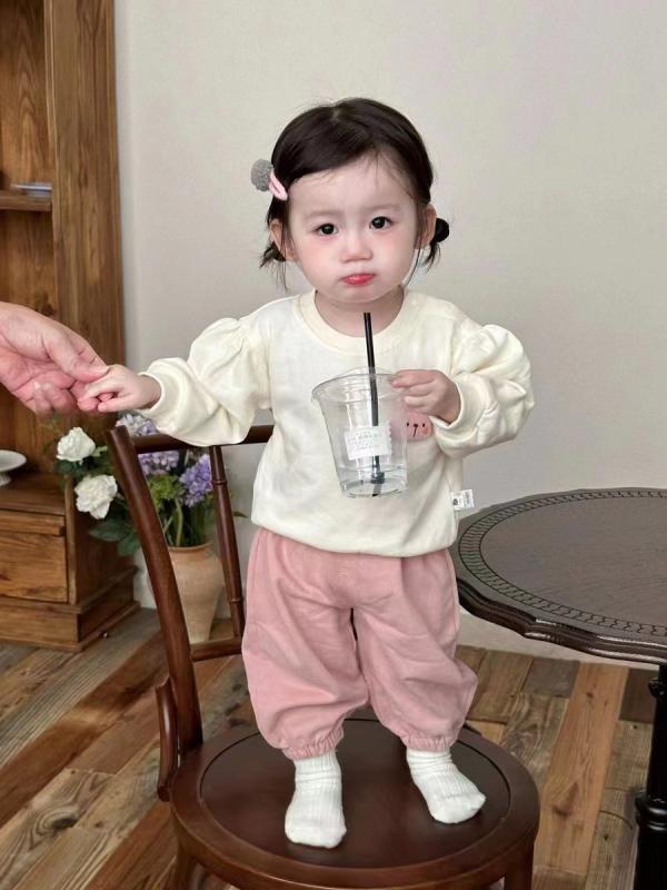 ベビー服 女の子 上下セット トレーナー パンツ かわいい ウサギ 春秋 冬 73CM 80cm 90cm 100cm コットン ピンク