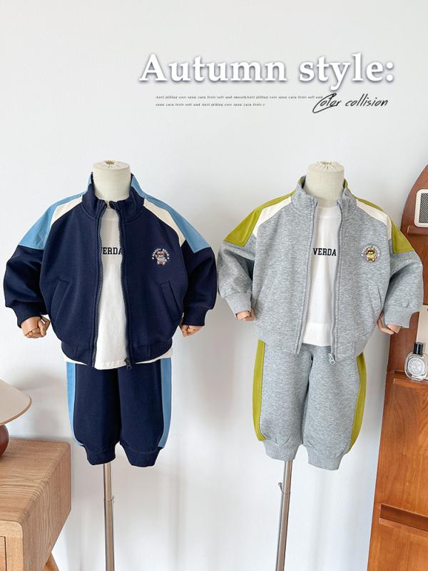 小わっぱ用ティーシャツ 上下仕かける 御坊っちゃん 運動競技お召しもの 歳月 綿混紡 撞色 貨物自動車いの一番 ズボン下 2点仕かける ボーイズ 普段着 お部屋お召しもの キッズ・ベビー・マタニティ-スーツ・カジュアルセットアップ-スーツ