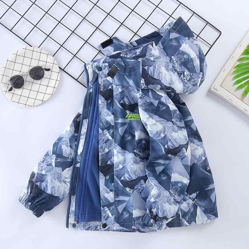 子供服 アウター キッズ 男の子 防風 ジャケット 取り外し可能 フリース裏地 秋冬 130cm 140cm 150cm 160cm 170cm
