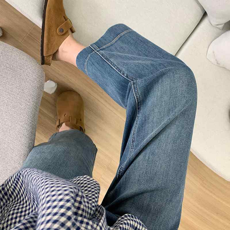 ジーンズズボン下 レディース 引っ切り無い デニム 広々としたズボン下 美脚 脚長成り行き 着痩せ 伸ばすこと 伸縮性 ご機嫌酉の方角 九分丈 小っちゃい アンクル丈 春 ボトムス ウォッシュ製作 青 黒 象牙色 心地好い
