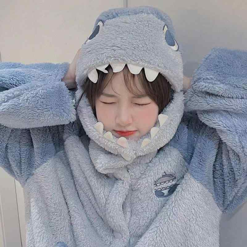 ルームウェア レディース メンズ サメ柄 厚手 ポリエステル あったか かわいい 秋冬 部屋着 リラックスウェア