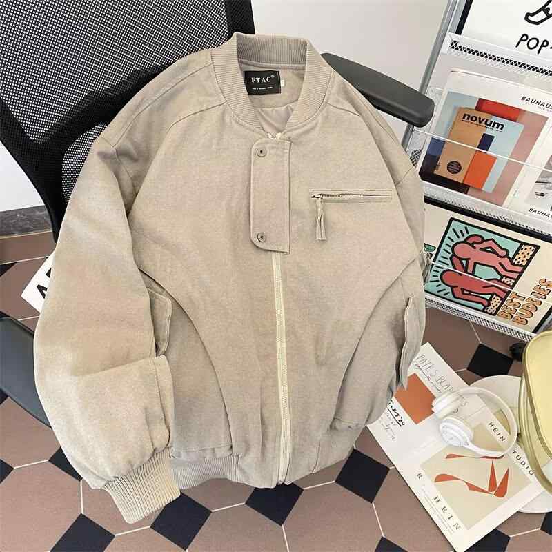 上衣 レディース メンズ ユニ一発やる ゆったり ベイスボール服 スタジャン 上衣 春アウター 薄墨色 黒いこと