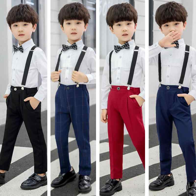 子供用フォーマルウェア キッズ 男の子 サスペンダー付きパンツ セットアップ 小学生 制服 発表会 演奏会 結婚式 春秋 90 100 110 120 130 140 150 160 170cm