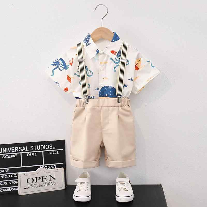 子供服 セットアップ 男の子 花柄 半袖 シャツ ショートパンツ 上下セット 夏 カジュアル 2点セット