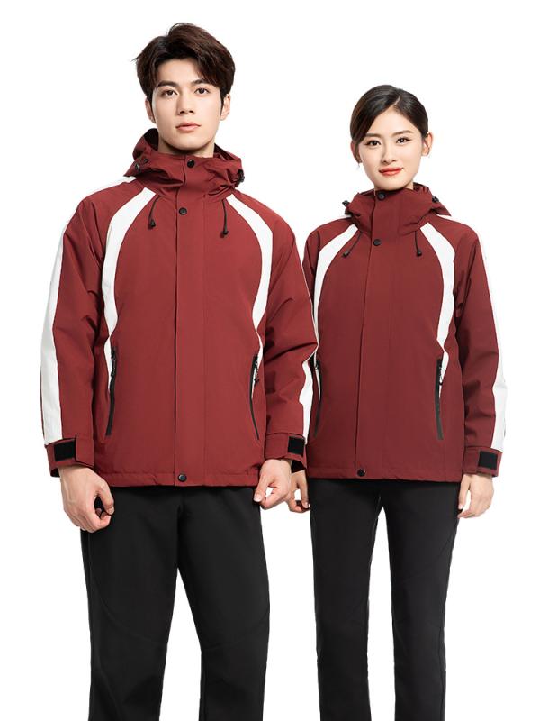 マウンテンパーカー 男性用 女性用 防水 防汚 保温 企業 作業着 ビジネス 作業服 秋冬 ポリエステル 酒赤色 青色 桃色 黒色 白色｜Tanzan