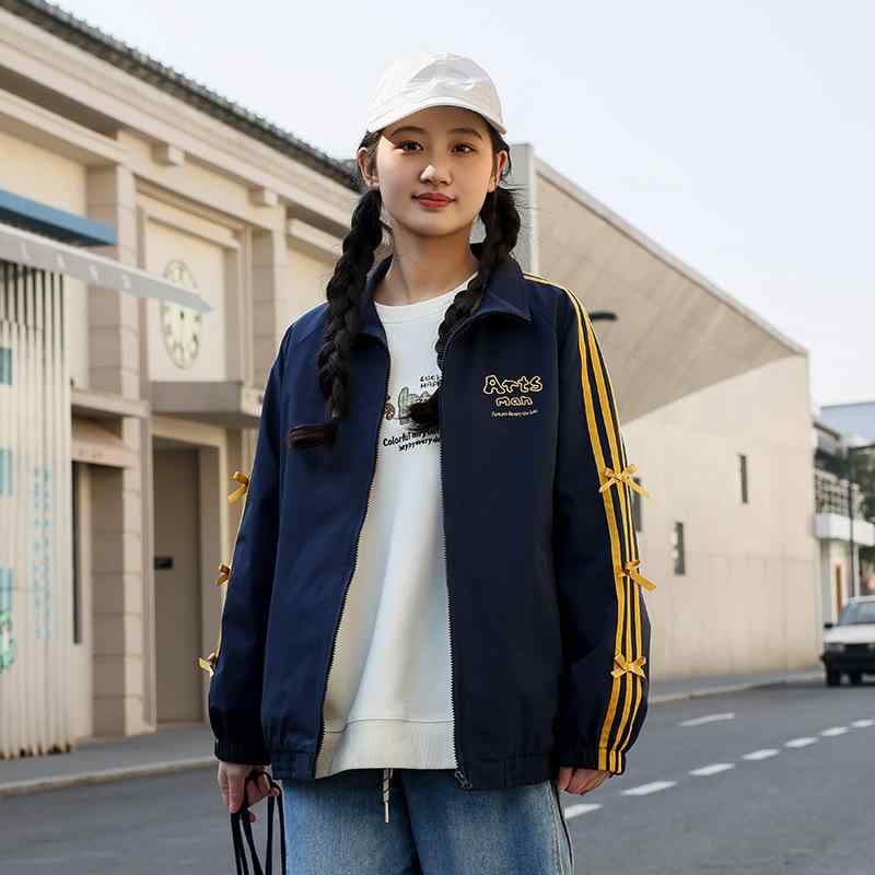 上衣 レディース 春物 ゆったり 愛くるしい 格好のいい シュロの葉 照明ランプ色合い 長袖 ポリエステル アウター トップス S M L XL XXL 白いこと 黄み コート・ジャケット-レディースファッション