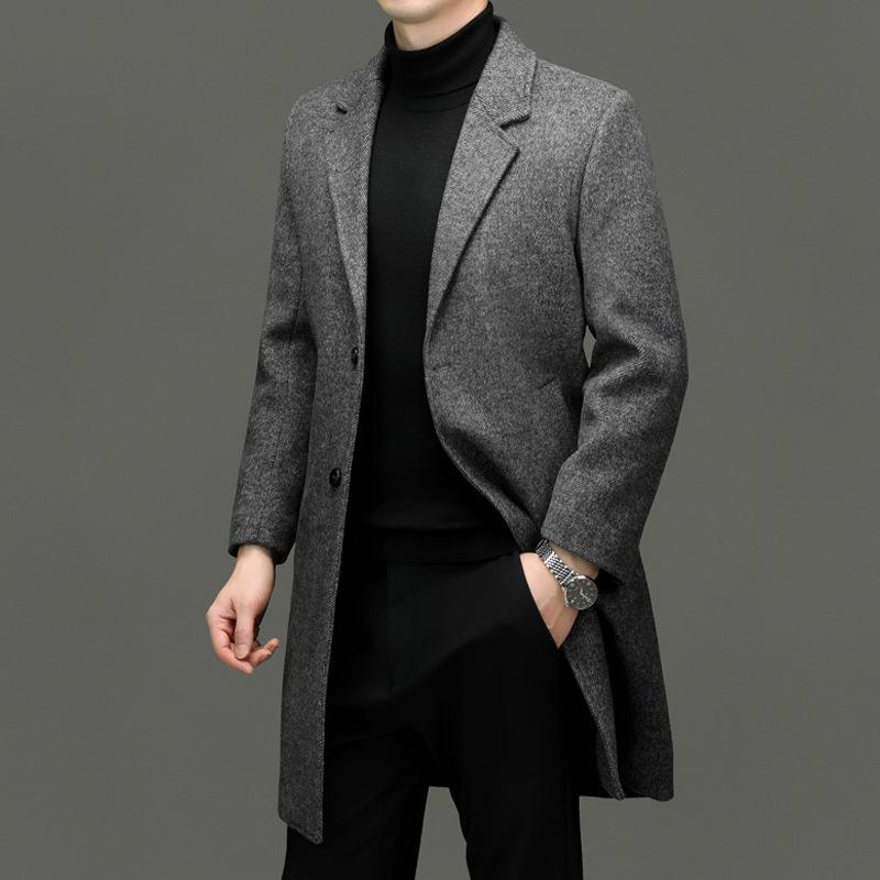 コート メンズ ウール ロング丈 厚手 ブリティッシュスタイル ウール混 アウター