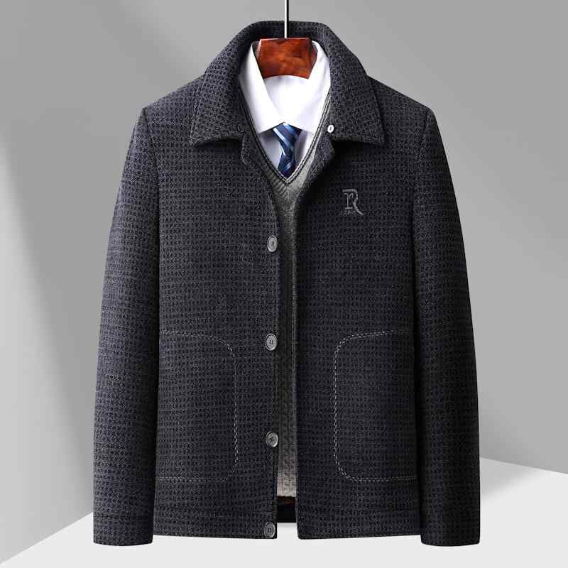 厚地の外套 メンズ 成人男性用 羊毛雑ぜ合わせる 商行為 成人男性服 真っただ中丈 レギュラー相応う 無地 秋冬 うす暗い青み 珈琲色